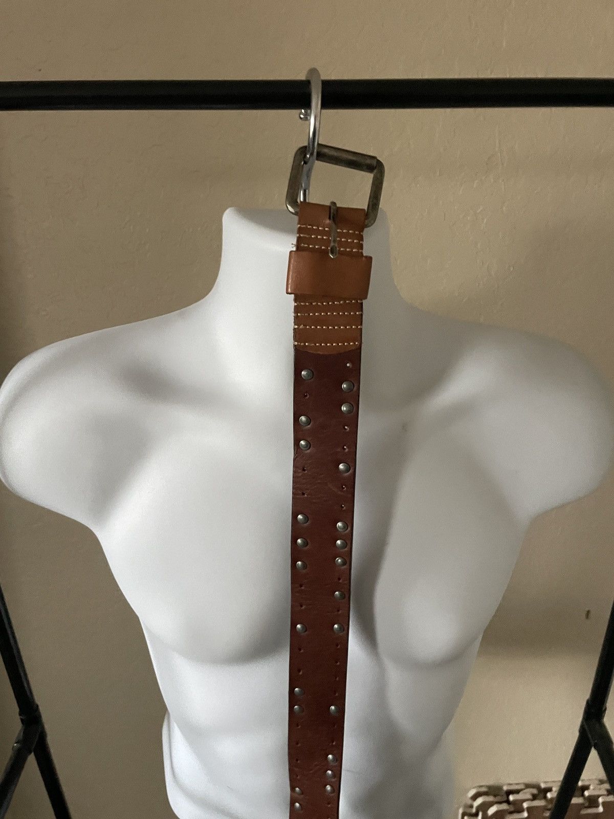 Genuine Leather Couro Legitimo Belt with studs Size ONE SIZE - 1 Thumbnail