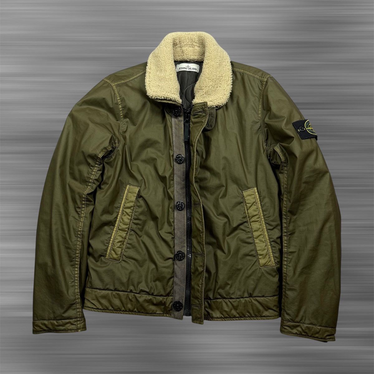Stone Island Stone Island Khaki Mussola Gommata Flight Jacket Size US S / EU 44-46 / 1 - 2 Thumbnail