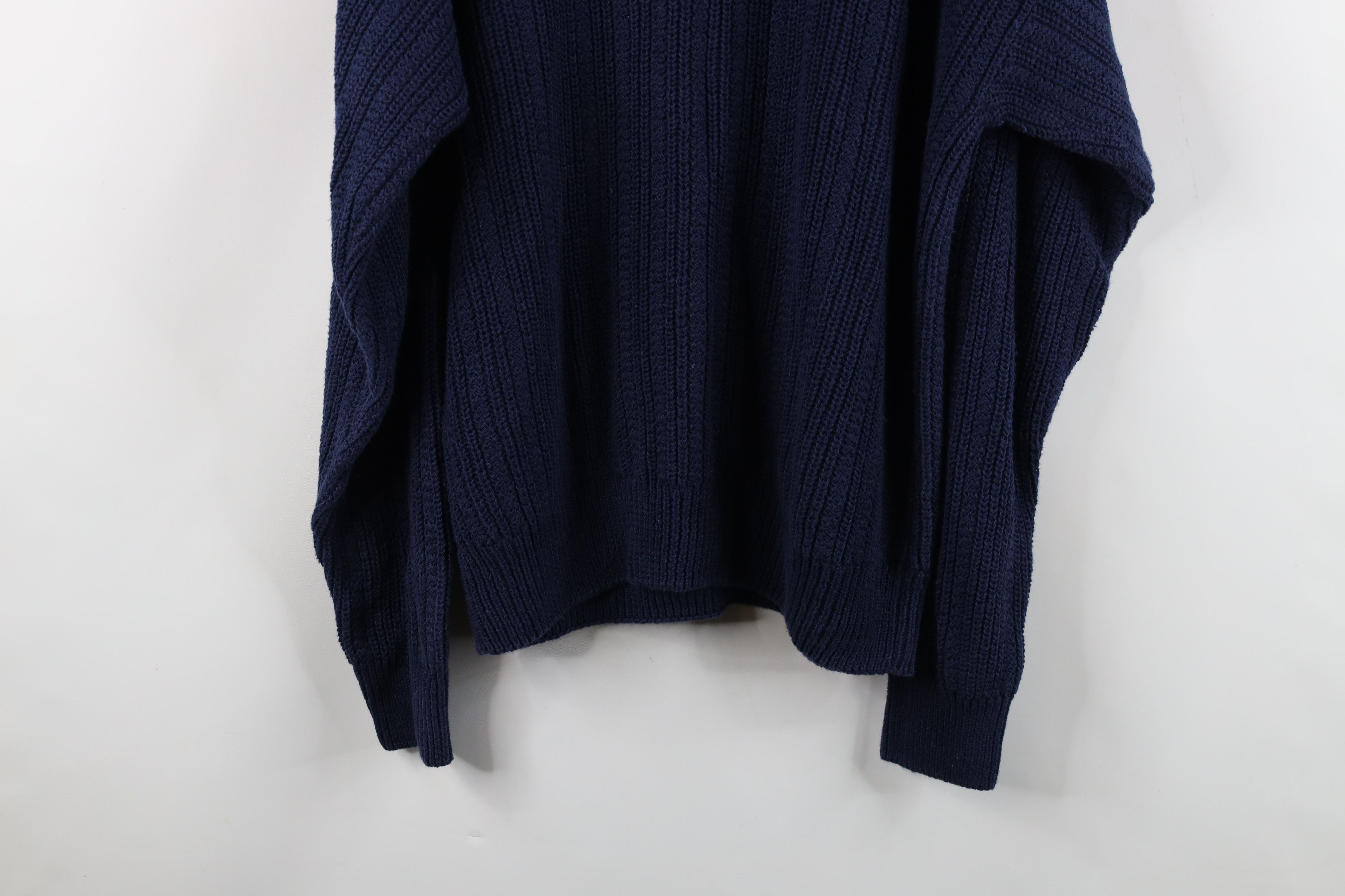 Vintage Vintage 90s Streetwear Ribbed Knit Crewneck Sweater Blue Size US XL / EU 56 / 4 - 11 Thumbnail
