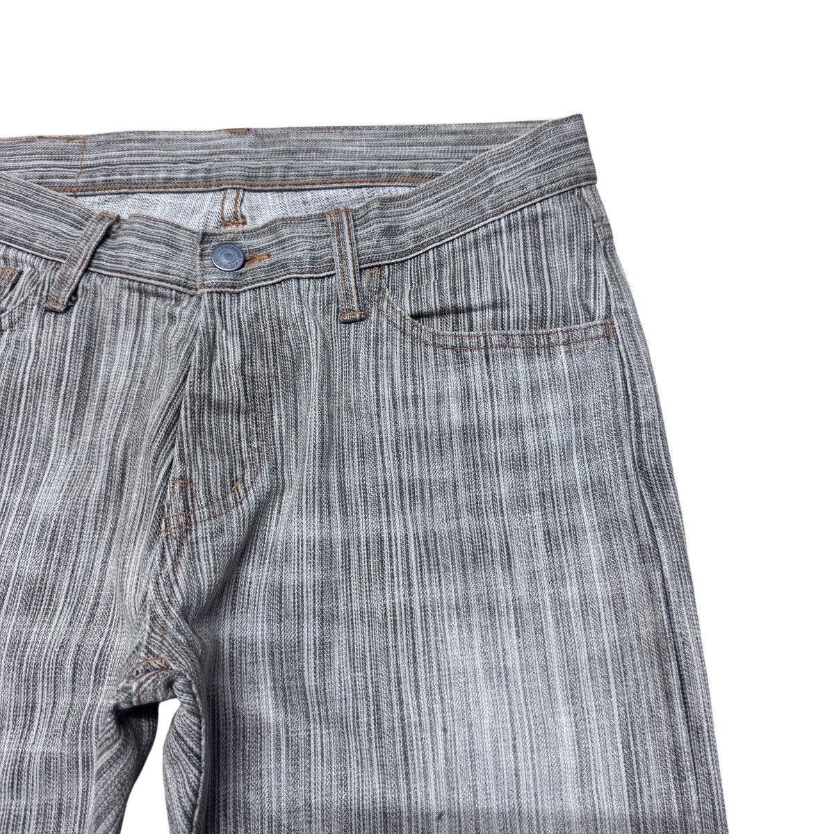 Japanese Brand Acoustic Japan Striped Denim Flare Jeans Size US 30 / EU 46 - 5 Thumbnail