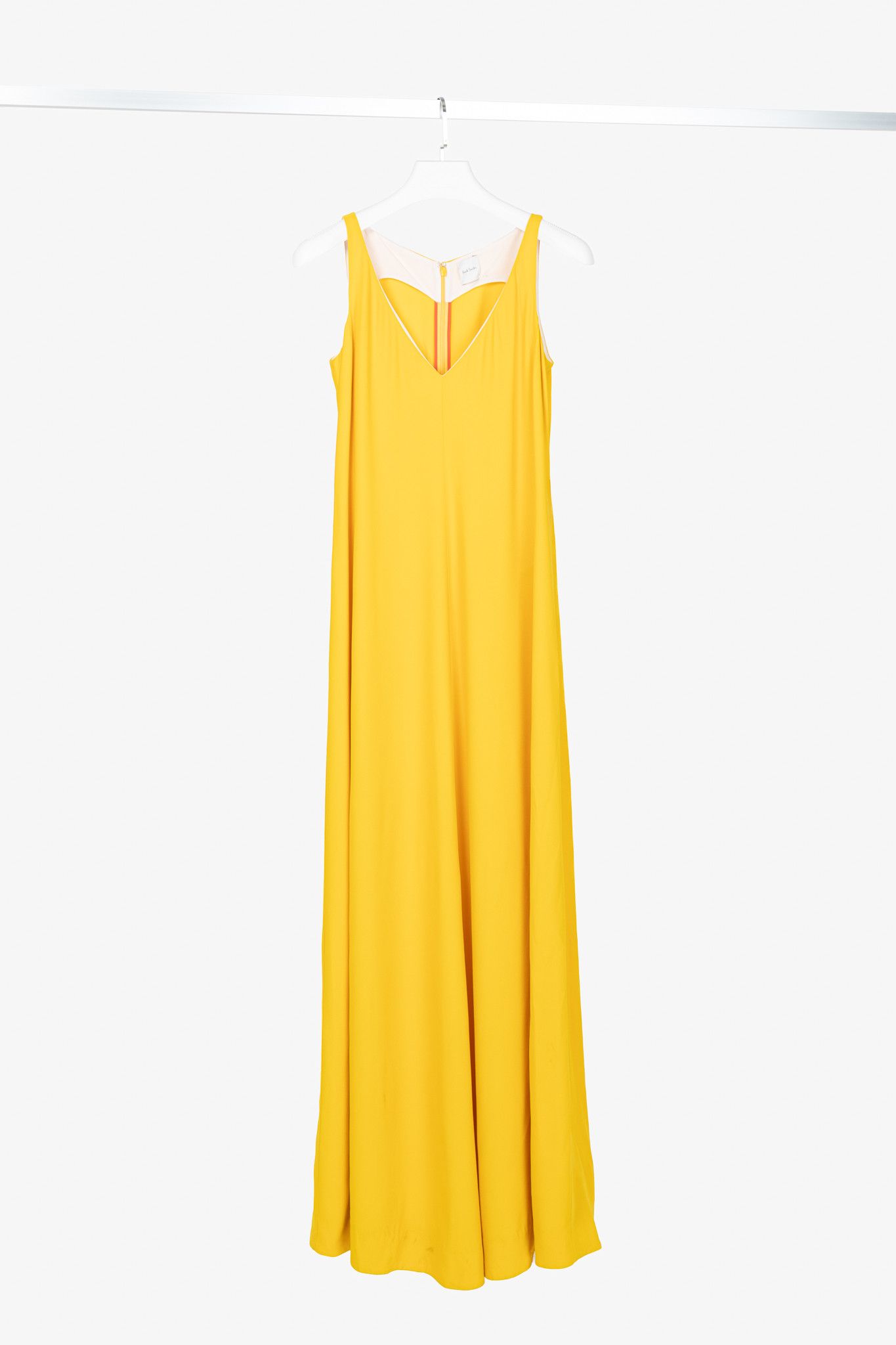 Paul Smith Paul Smith Yellow Crepe Sleeveless Maxi Dress Size S / US 4 / IT 40 - 1 Thumbnail