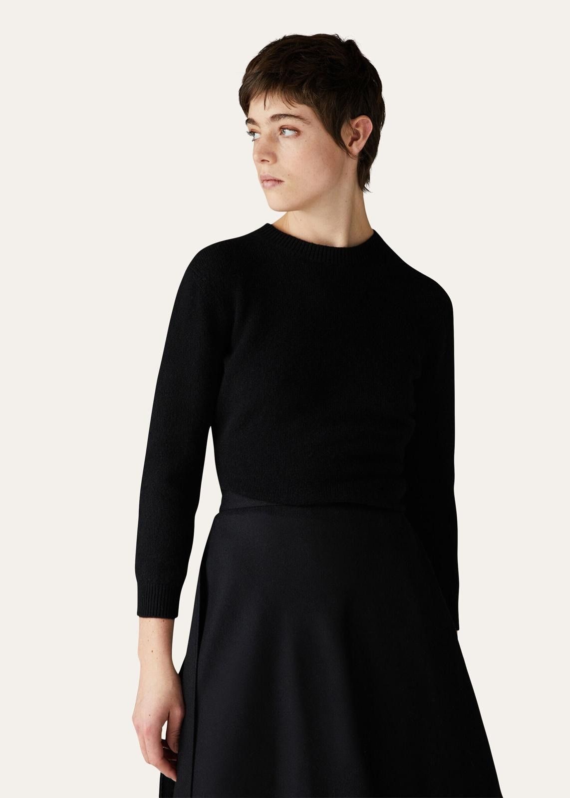 Loro Piana o1srvl11e0824 Queenstown Crewneck Sweater in Black Size XL / US 12-14 / IT 48-50 - 3 Thumbnail