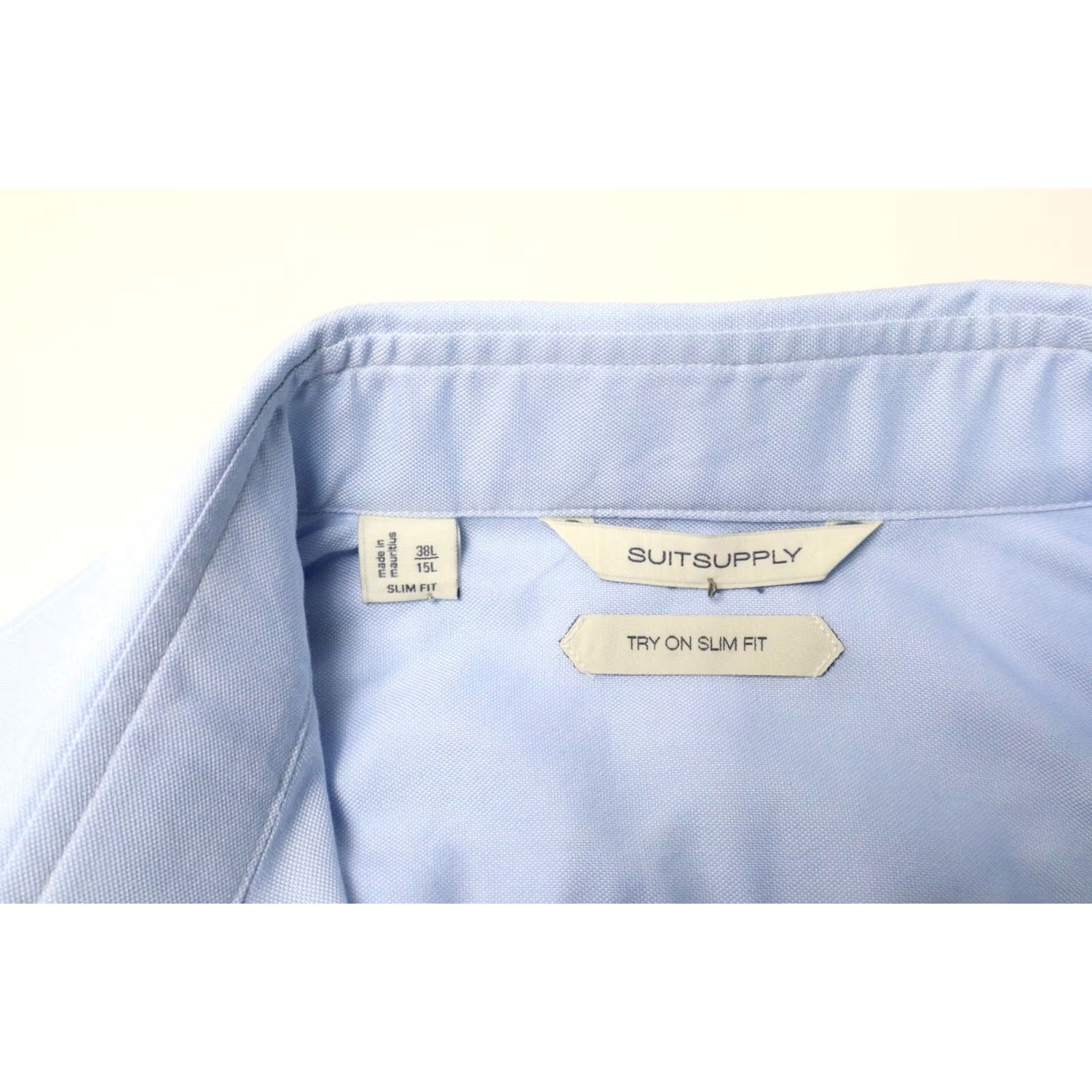 Suitsupply Suitsupply Dress Shirt Slim Fit 38L/15L Blue Long Sleeve Collared Mens Size 38L - 5 Thumbnail