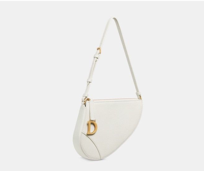 Dior o1w1db10225 Size: OS / S5909CC Saddle Rodeo Pouch in White Size ONE SIZE - 1 Thumbnail