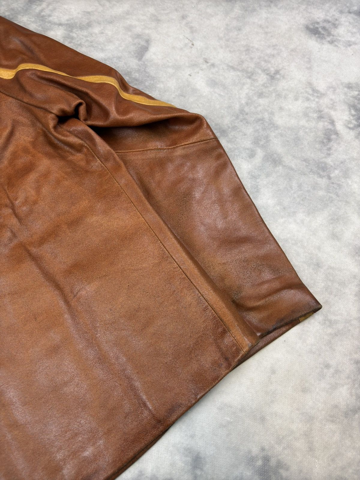 Other Vintage Brown Real Leather Jacket Old Money Detroit 90s Rare Size US L / EU 52-54 / 3 - 8 Thumbnail