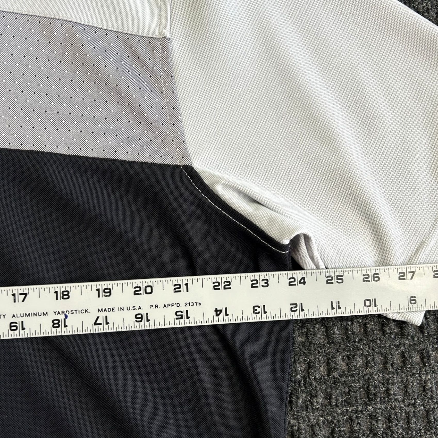 Vintage Pebble Beach Golf Polo Shirt Mens XL Blue Gray Stripe Dry-Luxe Performance Short Sleeve Size US XL / EU 56 / 4 - 5 Thumbnail