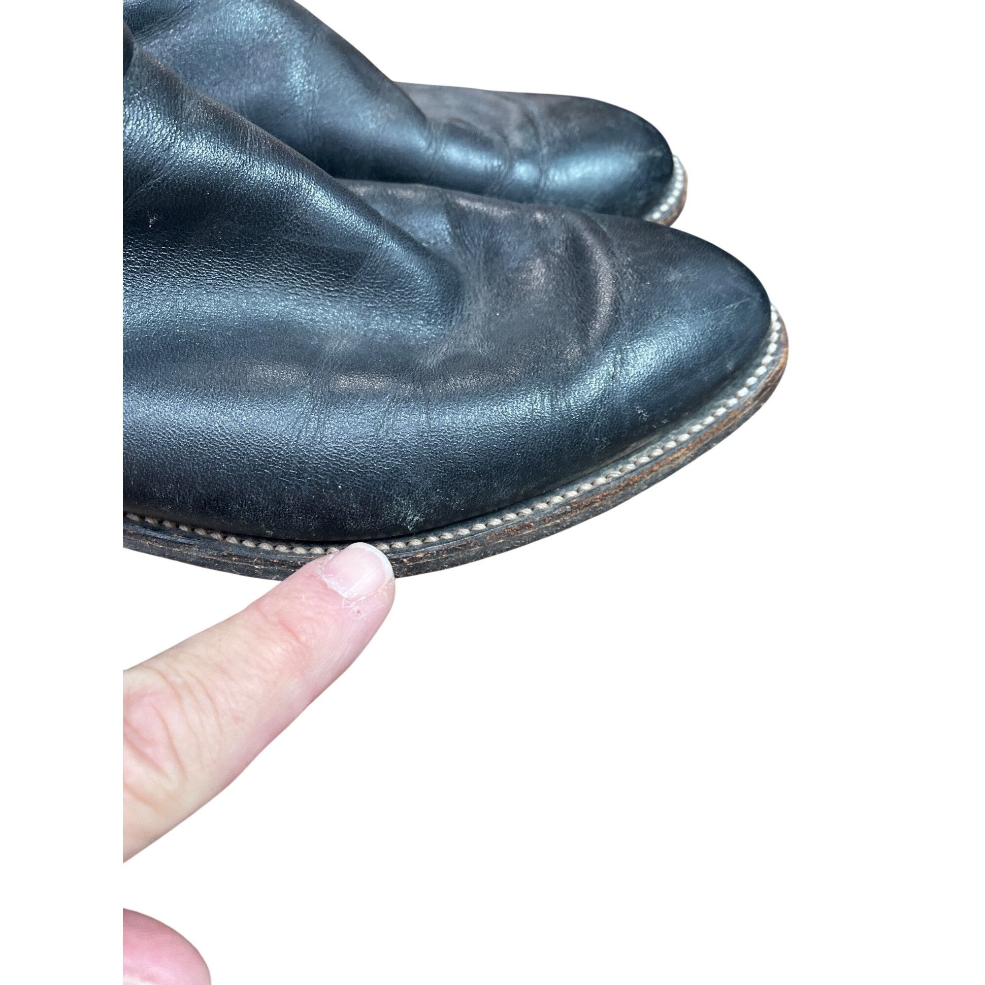 Justin Justin Boots Mens Black Leather Mid Calf Western Boots Sz 7. Size US 7.5 / EU 40-41 - 13 Thumbnail