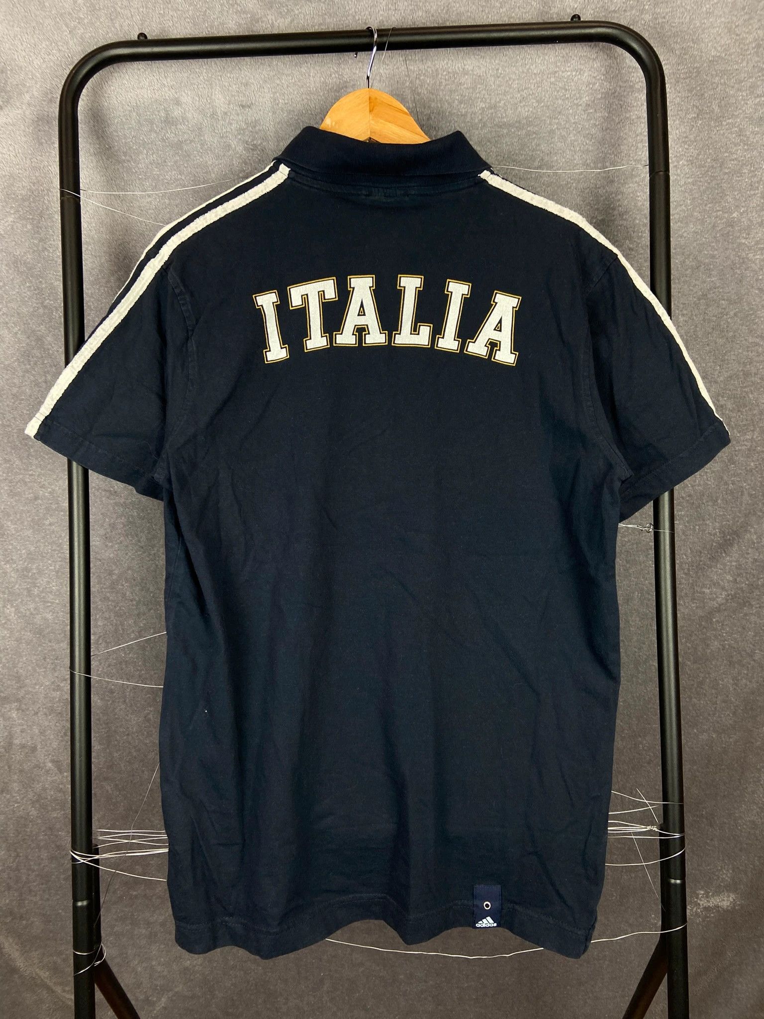 Adidas Adidas Italy ITALIA Polo Shirt Navy XL Retro Sport Style Size US XL / EU 56 / 4 - 1 Thumbnail