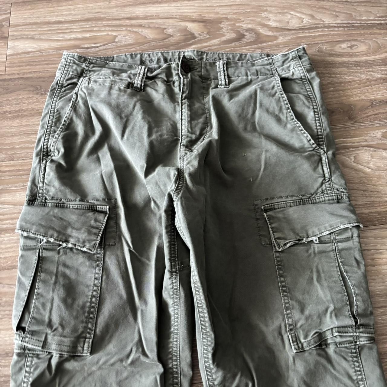 American Eagle Outfitters Crazy Vintage Y2K/2000s Grunge American Eagle Khaki Green Cargo Pants! 34x29 Size US 34 / EU 50 - 5 Thumbnail