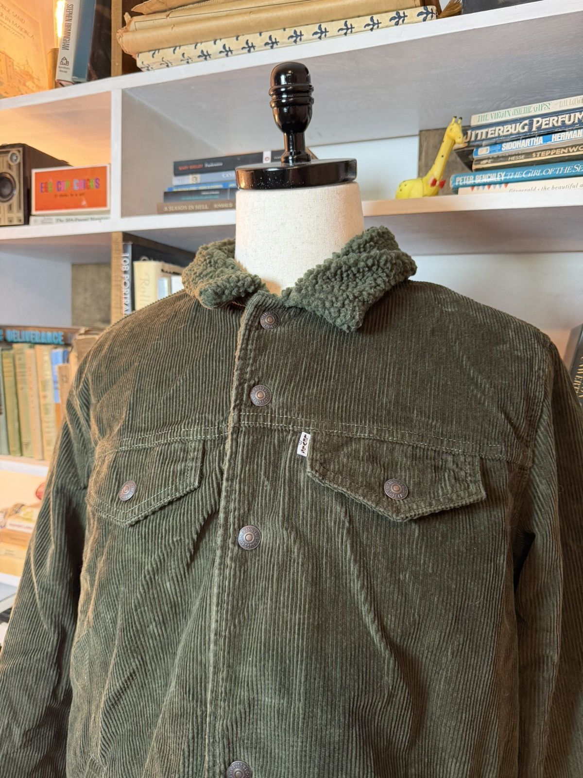 Levi's Levi’s Corduroy Sherpa Jacket in Green Size US L / EU 52-54 / 3 - 3 Thumbnail