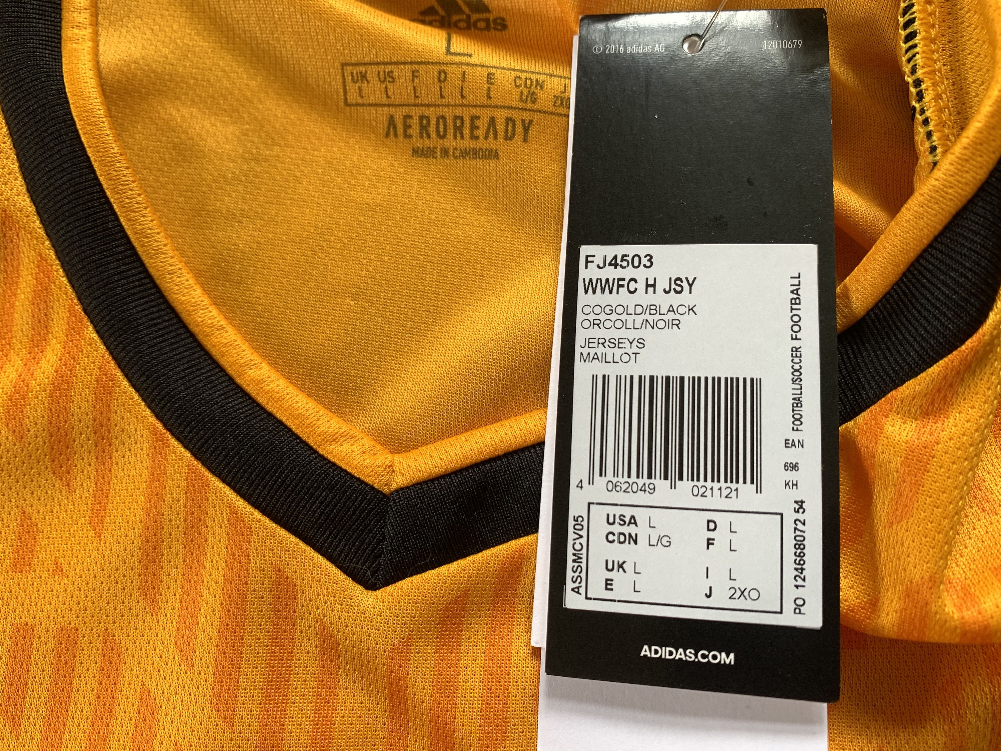 Adidas × Vintage Adidas Wolves Home Shirt Jersey 2020 Size US L / EU 52-54 / 3 - 10 Thumbnail