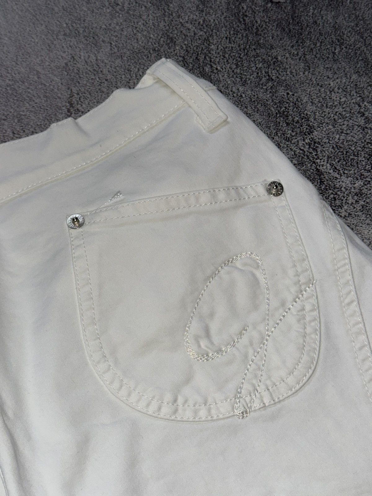 Versace × Versace Jeans Couture × Vintage Versace Jean couture 36 white pant trouser Jean chino flared Size 25" / US 0 / IT 36 - 10 Thumbnail