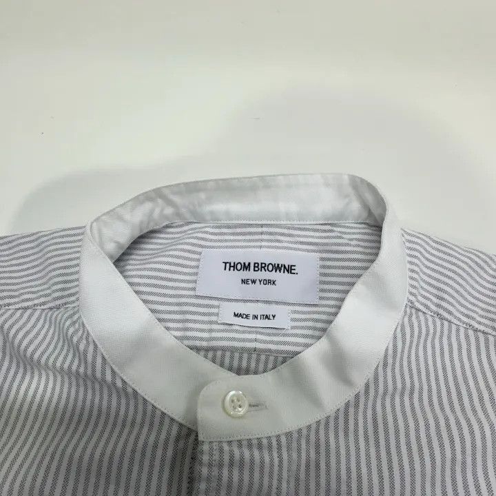 Thom Browne Gray Striped Short Sleeve Shirt -2507