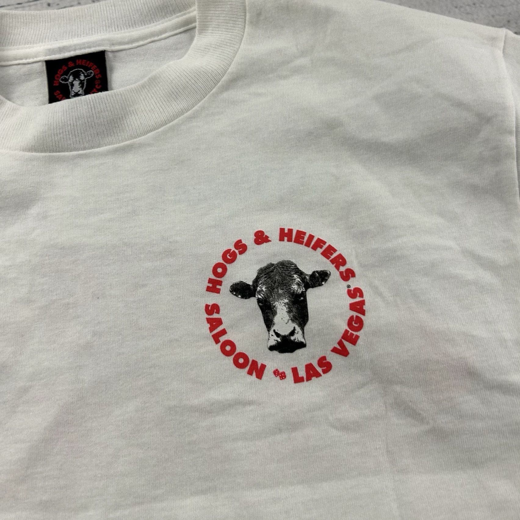 Vintage VTG Hogs & Heifers Las Vegas Short Sleeve Shirt Men S White Size US S / EU 44-46 / 1 - 2 Thumbnail