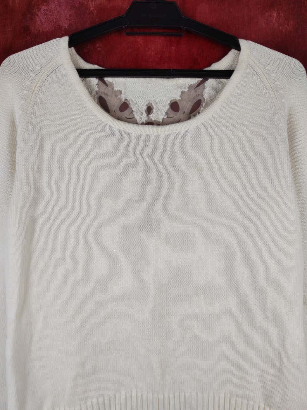 Japanese Brand Together Cream Knitwear art Sweatshirt #S1264 Size S / US 4 / IT 40 - 7 Thumbnail