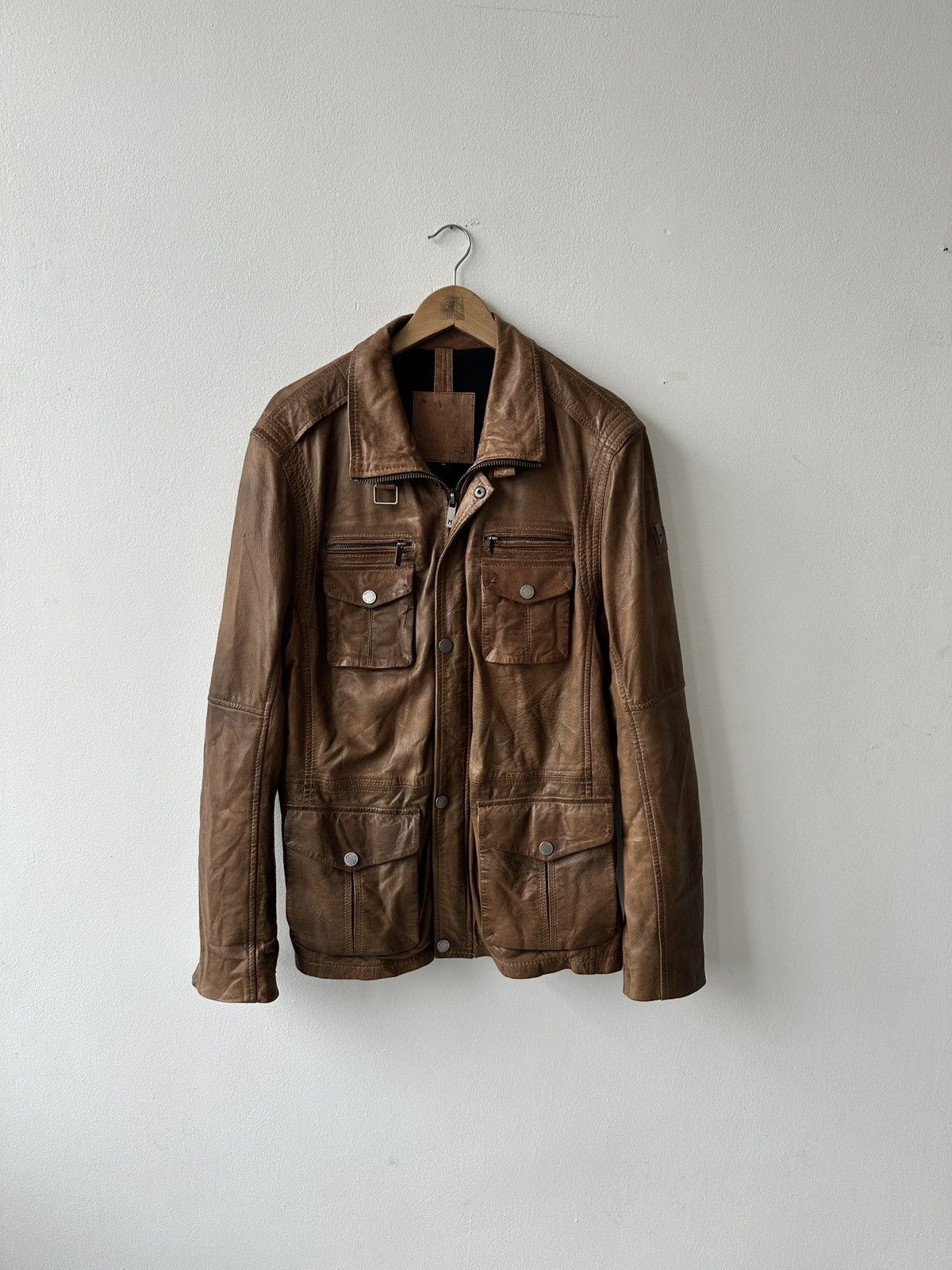 Genuine Leather MAURITIUS Vegetable Tanned Leather Field Jacket Size 54 Size US L / EU 52-54 / 3 - 3 Thumbnail