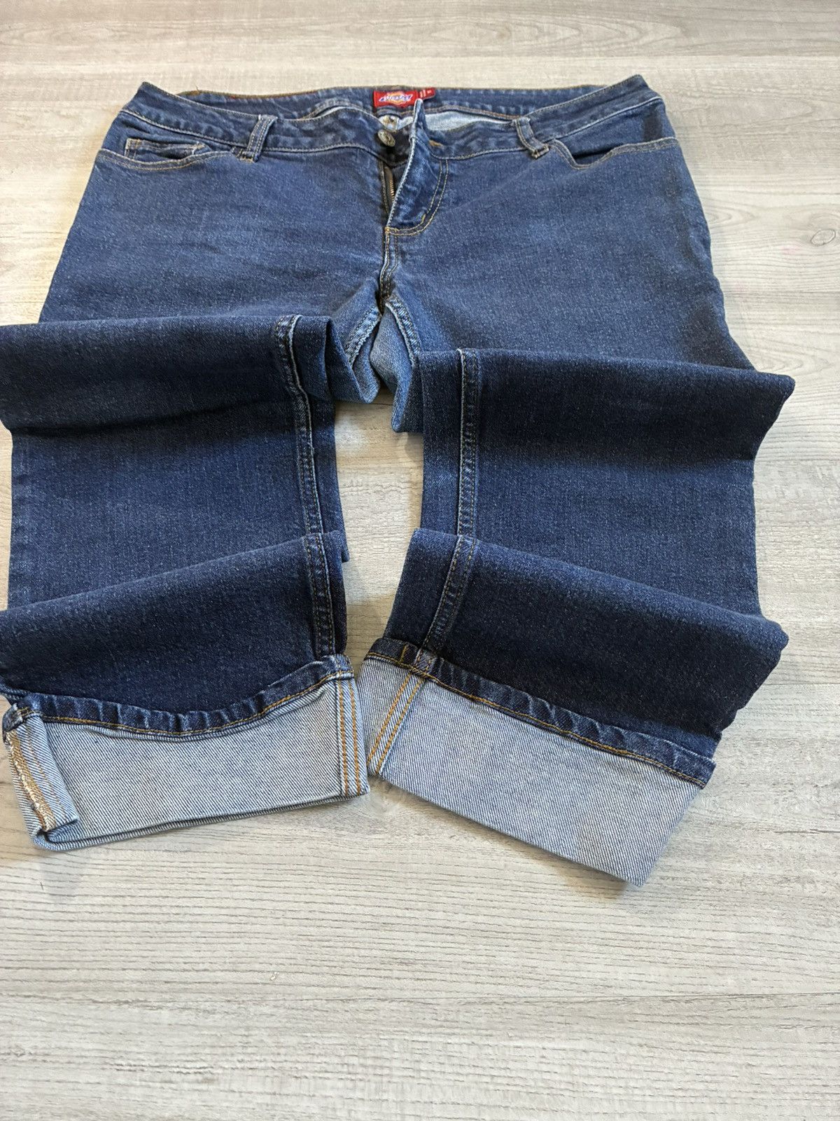 Dickies Vintage Dickies Women’s Capri Jeans Dark Wash Cuffed Size 34" / US 12 / IT 48 - 2 Thumbnail