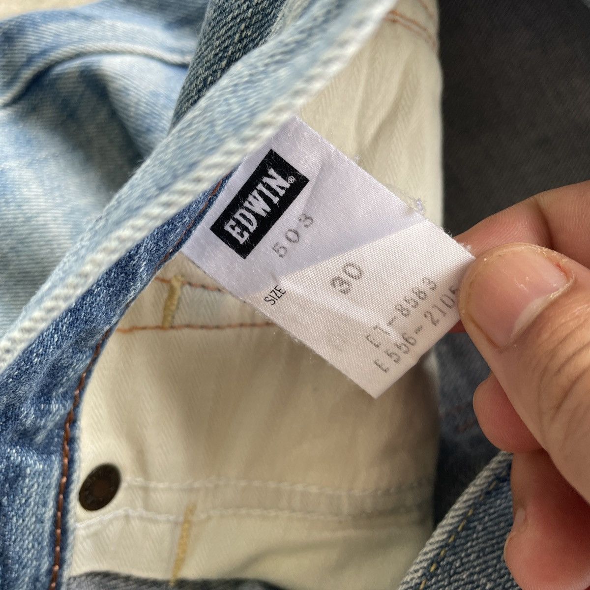 Edwin × Japanese Brand × Jean Vintage Edwin Made In Japan Jeans Faded Distressed Pants Size US 32 / EU 48 - 10 Thumbnail