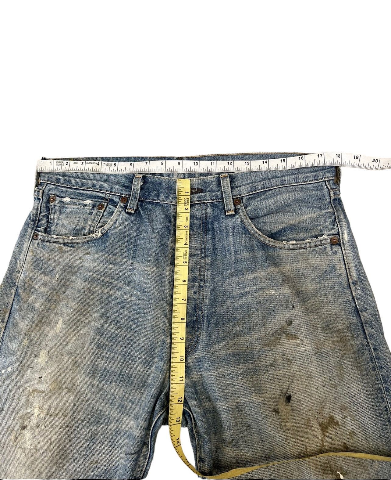 Levi's Vintage Clothing Dirty Mud 2005 LVC Levi’s 501 Big E Rip Denim Selvedge Jeans Size US 35 - 3 Thumbnail