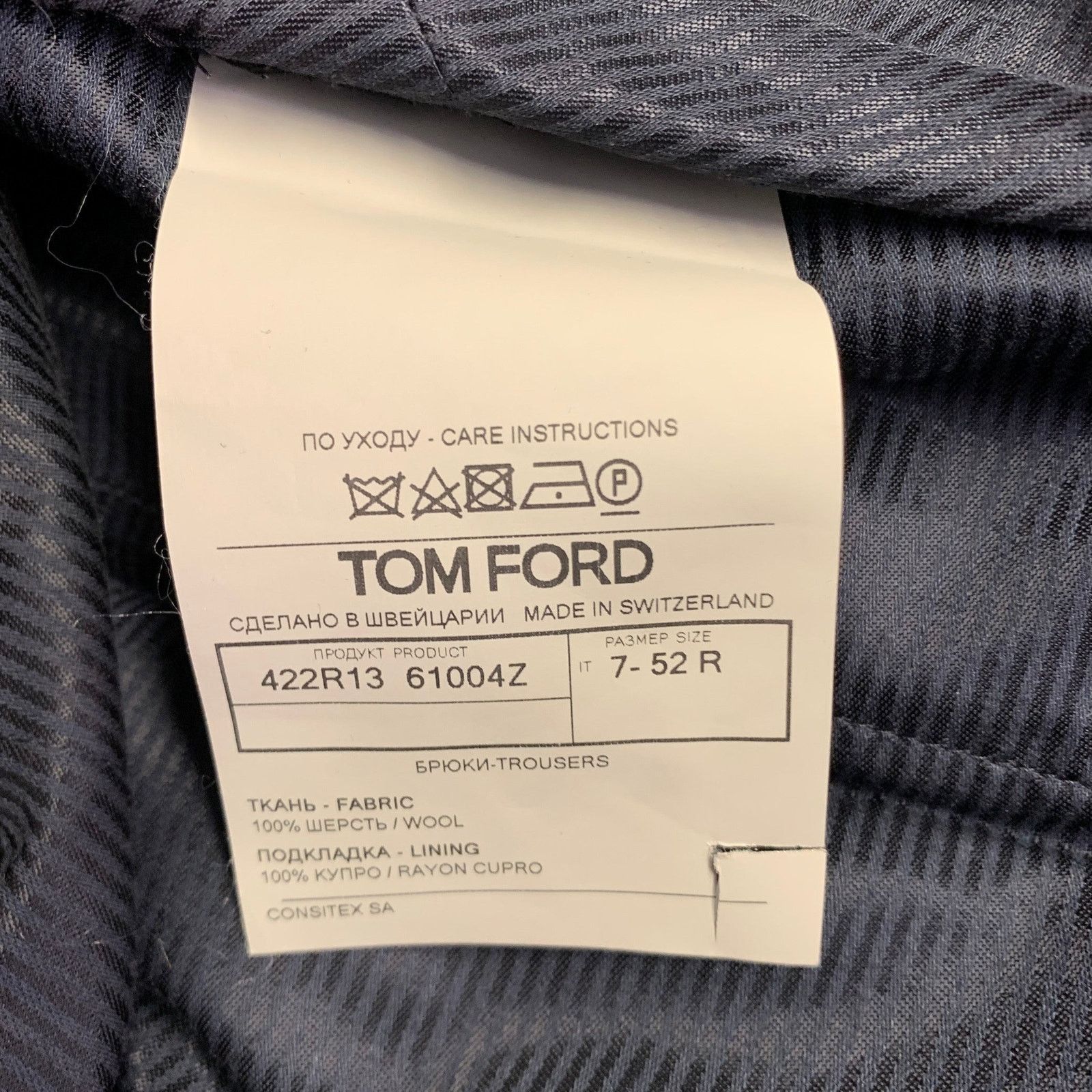 Tom Ford TOM FORD Navy Black Wool Tabs Zip Fly Dress Pants Size US 36 / EU 52 - 3 Thumbnail