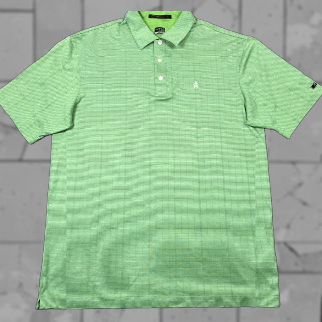 Nike VINTAGE Nike Tiger Woods Collection Fit Dry Men Polo Green Short Sleeve Golf Sz L Size US L / EU 52-54 / 3 - 1 Thumbnail