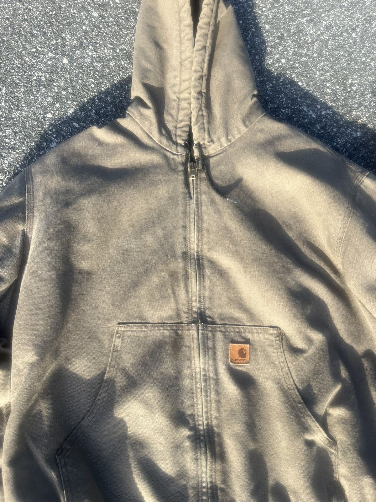 Carhartt Carhartt Men's Hooded Zip Bomber Jacket Light Brown 2XL Size US XXL / EU 58 / 5 - 2 Thumbnail