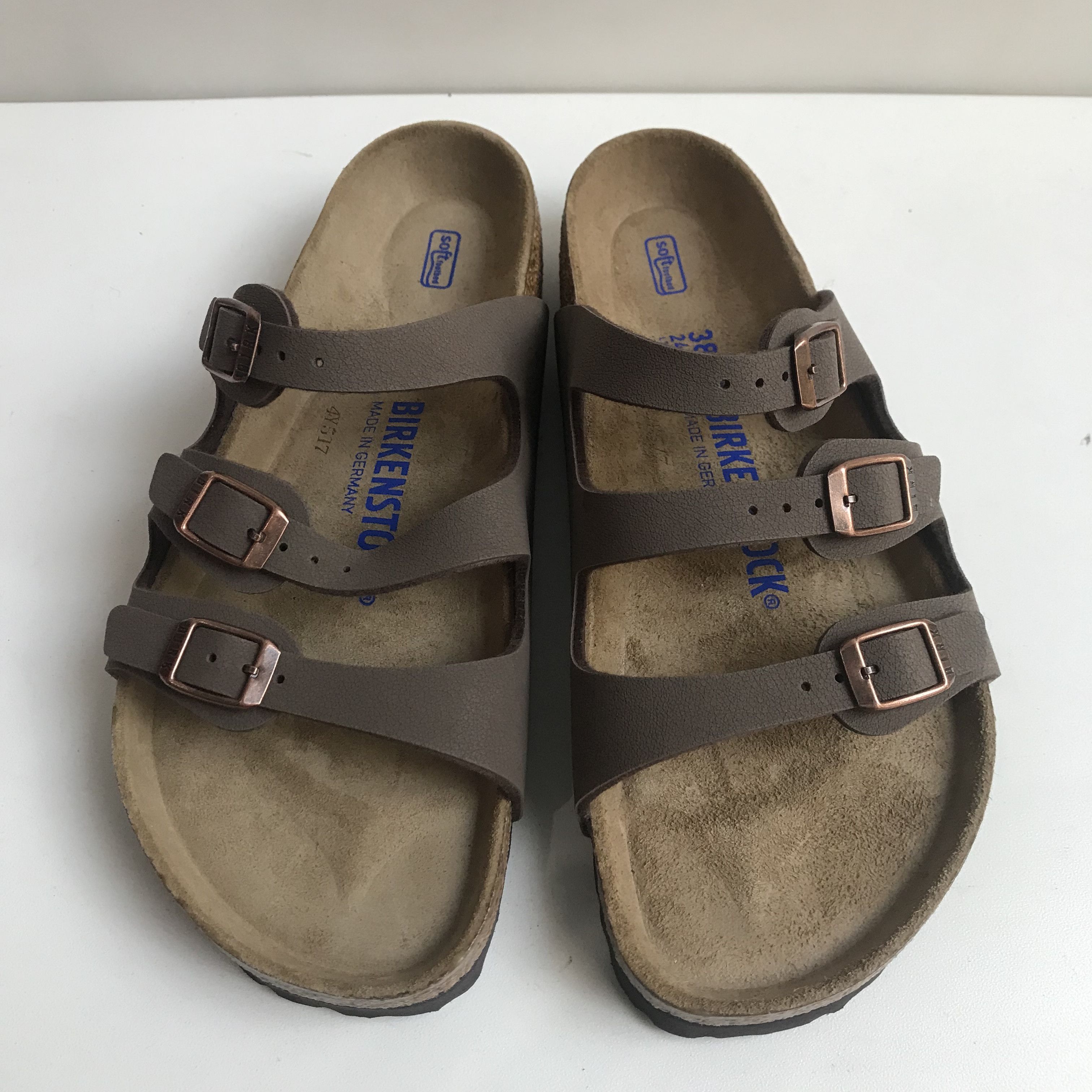 Birkenstock BIRKENSTOCK FLORIDA BLUE BIRKO-FLOR REGULAR SANDALS Brown Size US 5.5 / EU 38 - 2 Thumbnail