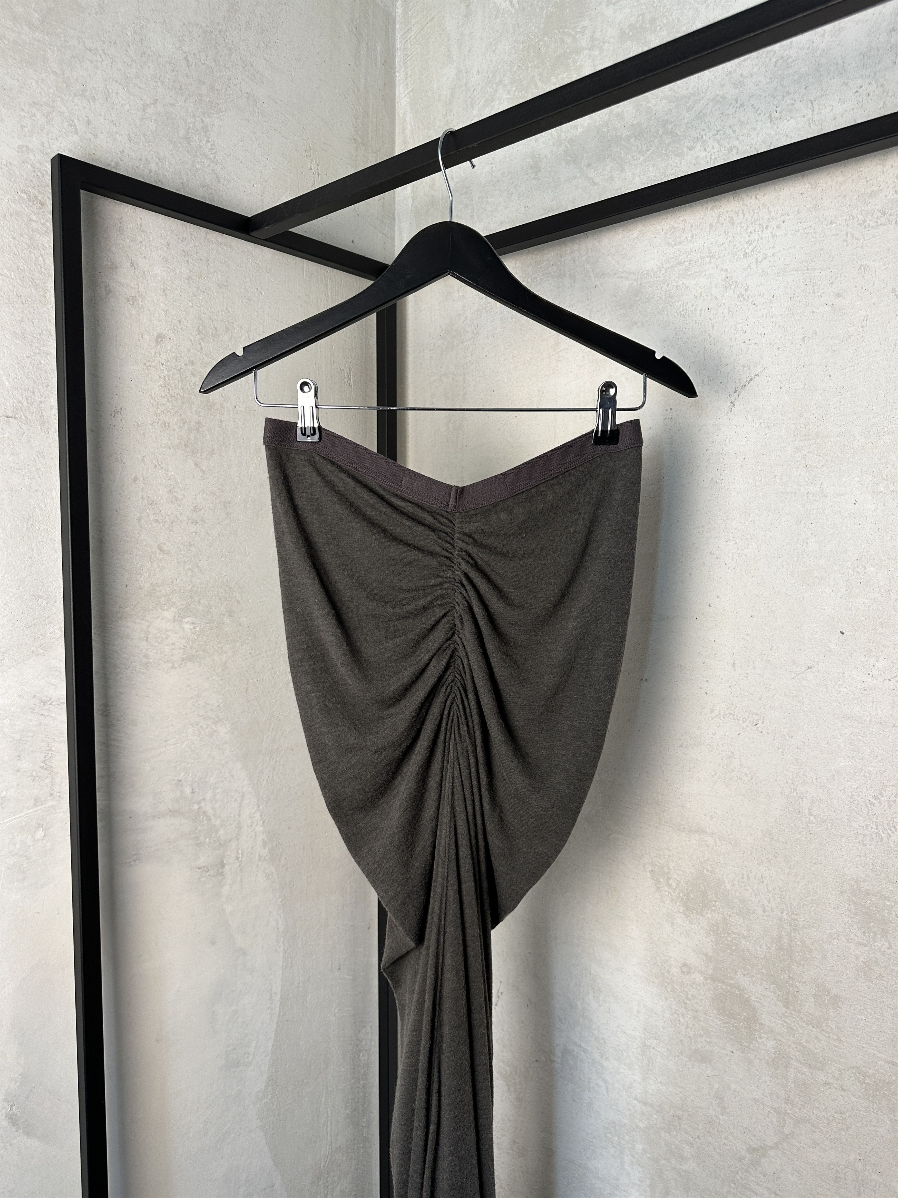 Rick Owens Rick Owens Lilies Ruche Jersey Maxi Skirt in Dark Dust Size 27" / US 4 / IT 40 - 7 Thumbnail