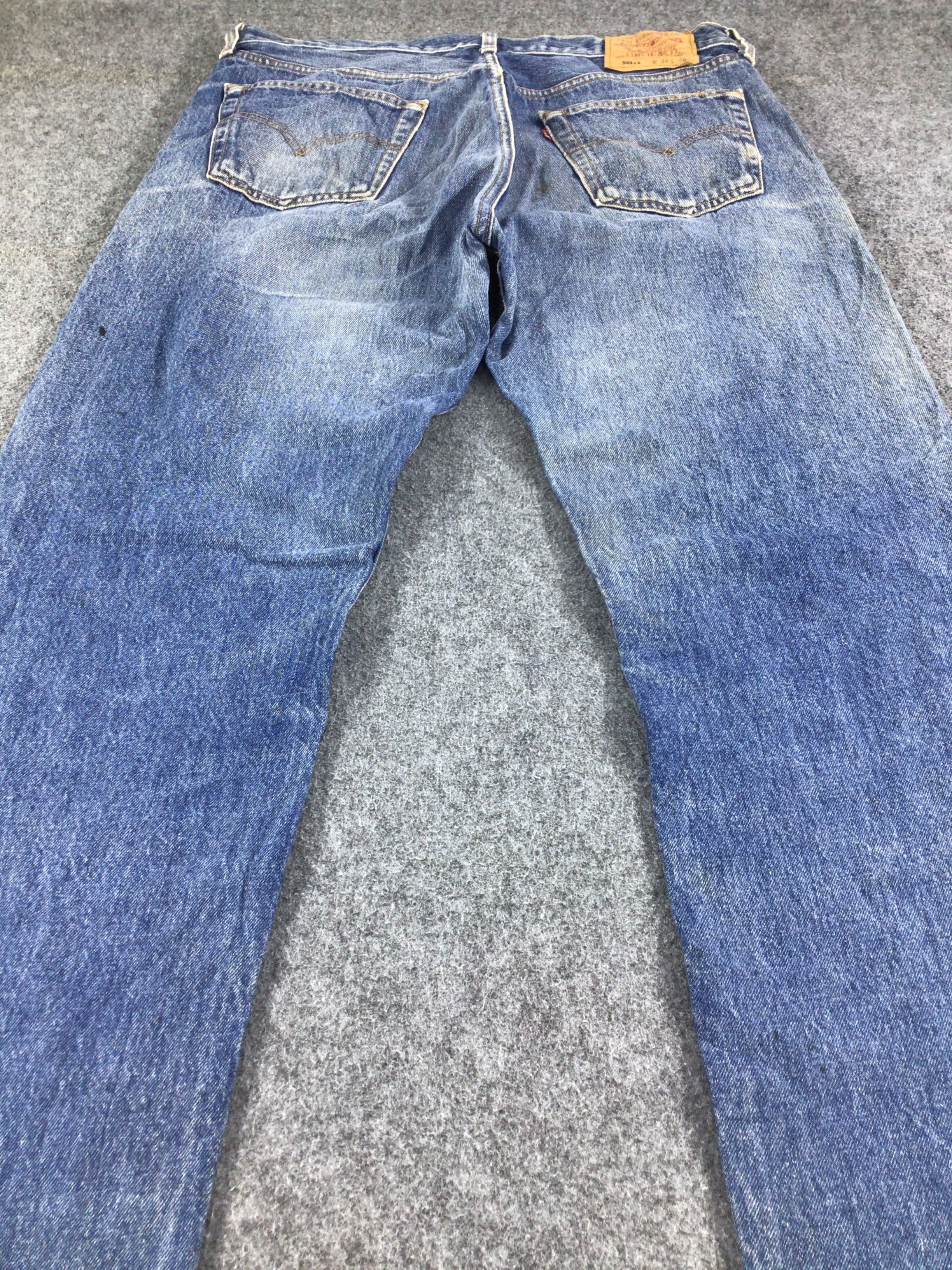 Levi's Vintage 90s Levis 501 Jeans Faded Blue Denim KJ160 Size US 34 / EU 50 - 4 Thumbnail