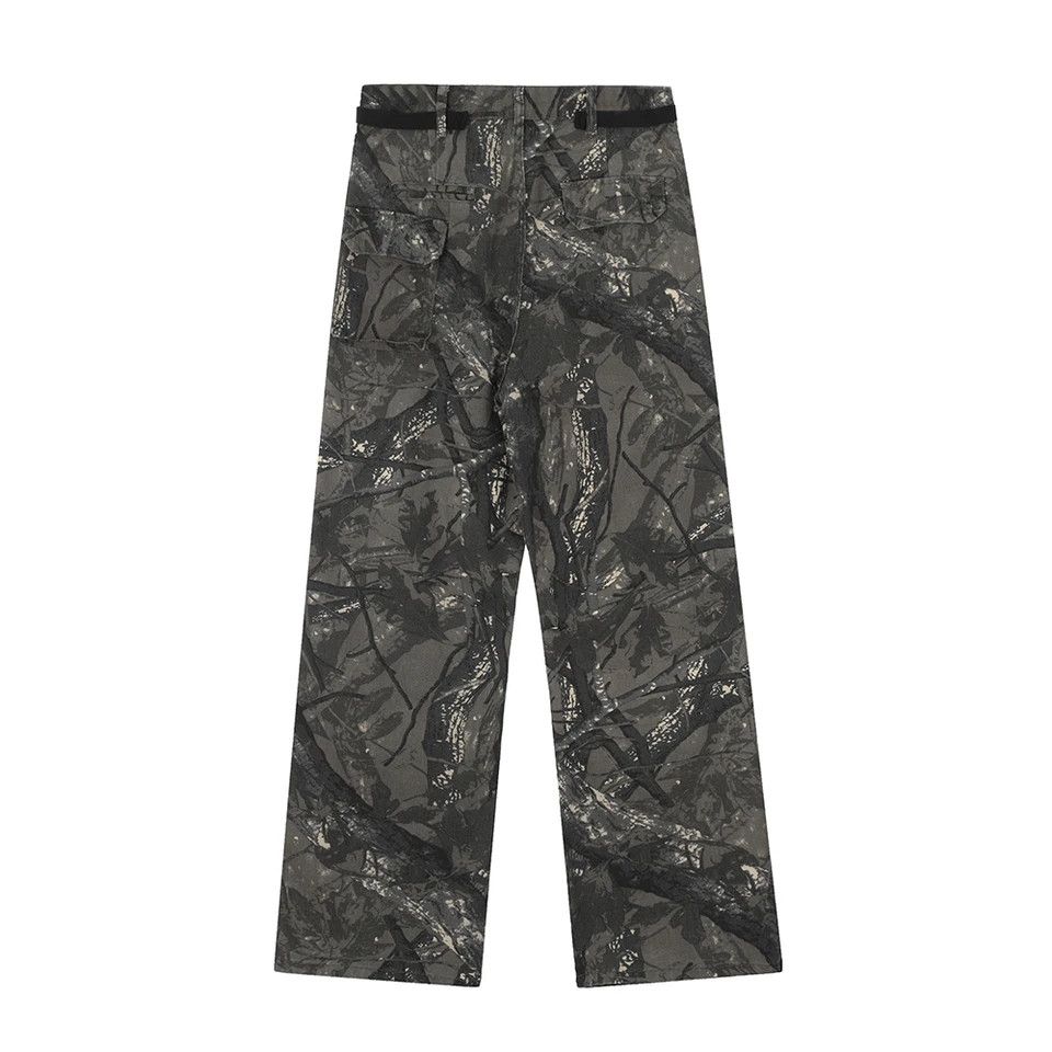 Designer Knee Pleated Branches Camouflage Cargo Size US 29 - 2 Thumbnail