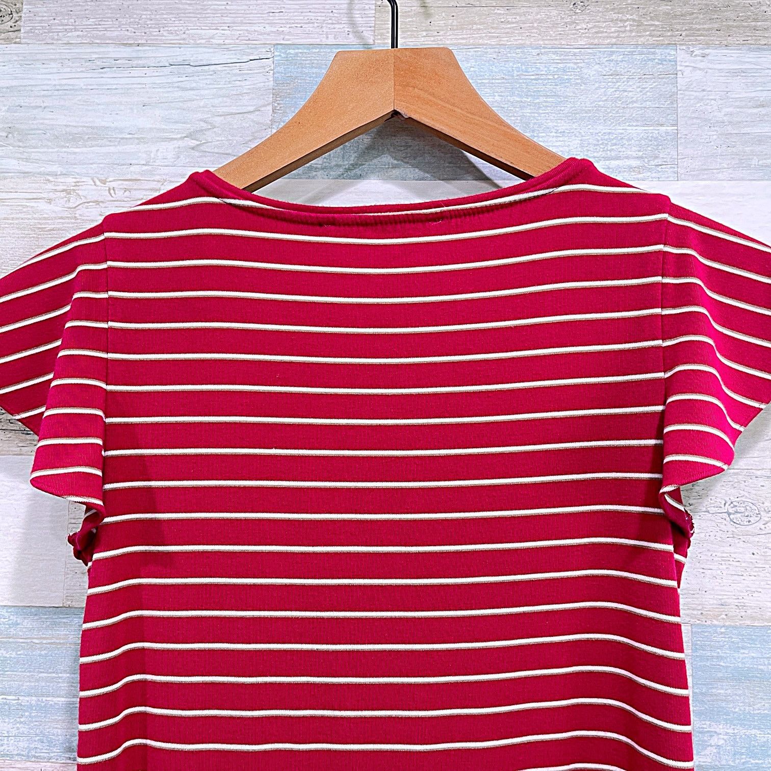 White House Black Market White House Black Market Flutter Sleeve Dress Pink Stripe XX Size XXS / US 00 / IT 34 - 4 Thumbnail
