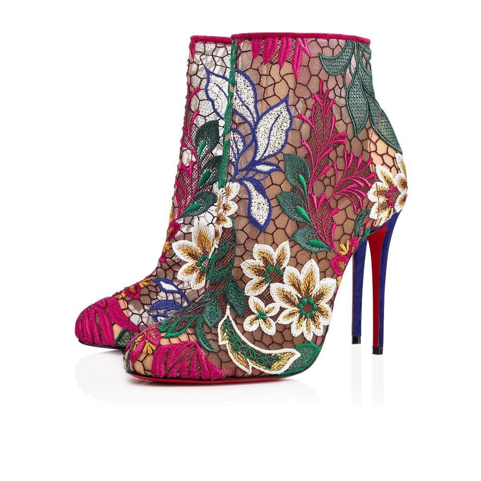 Christian Louboutin Christian Louboutin Miss Tennis 100 Multicolor Mesh Lace Size US 5 / IT 35 - 1 Thumbnail