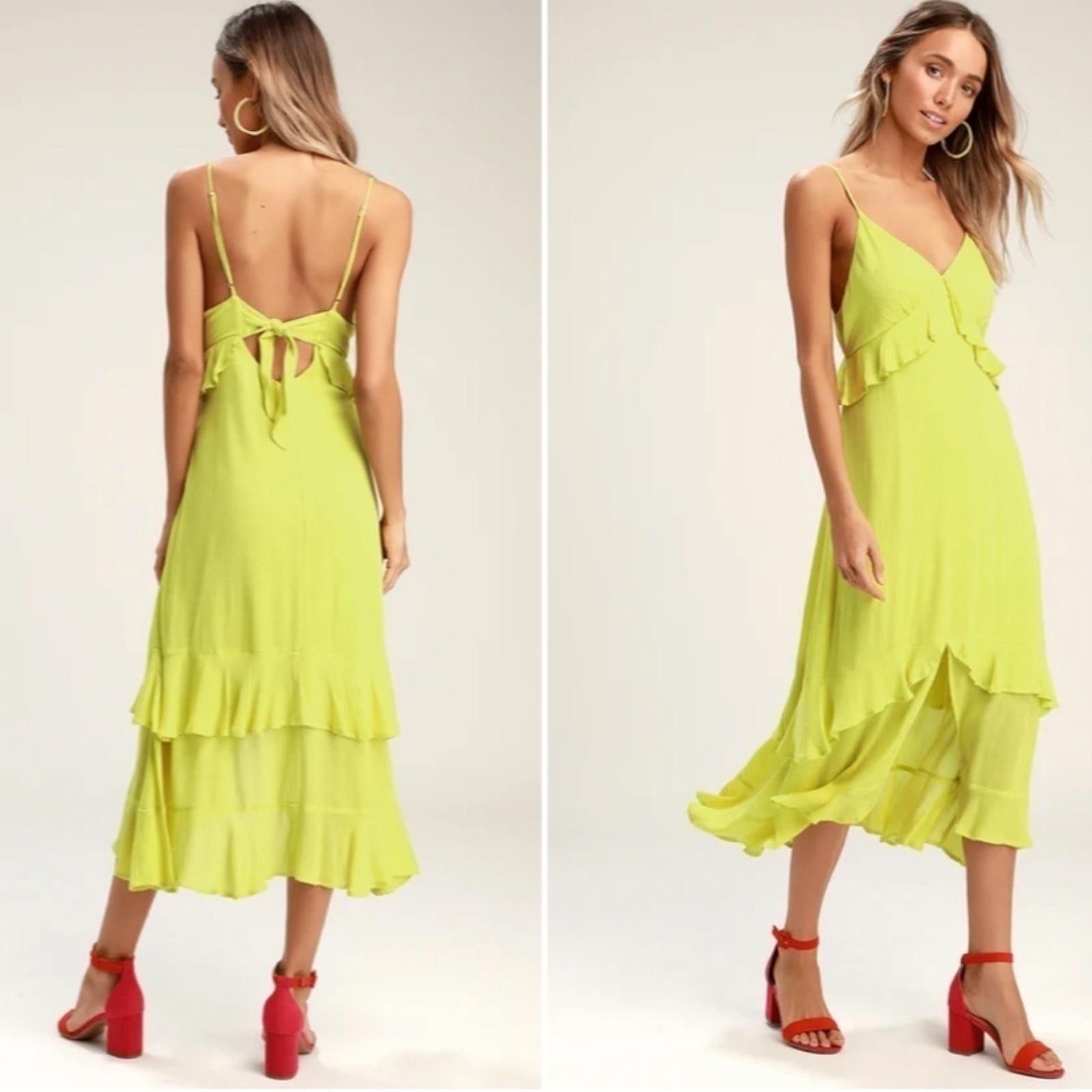 Lulus LULU's Tropical Vacation Flowy Tie Back Sexy Bohemian Midi Size L / US 10 / IT 46 - 1 Thumbnail