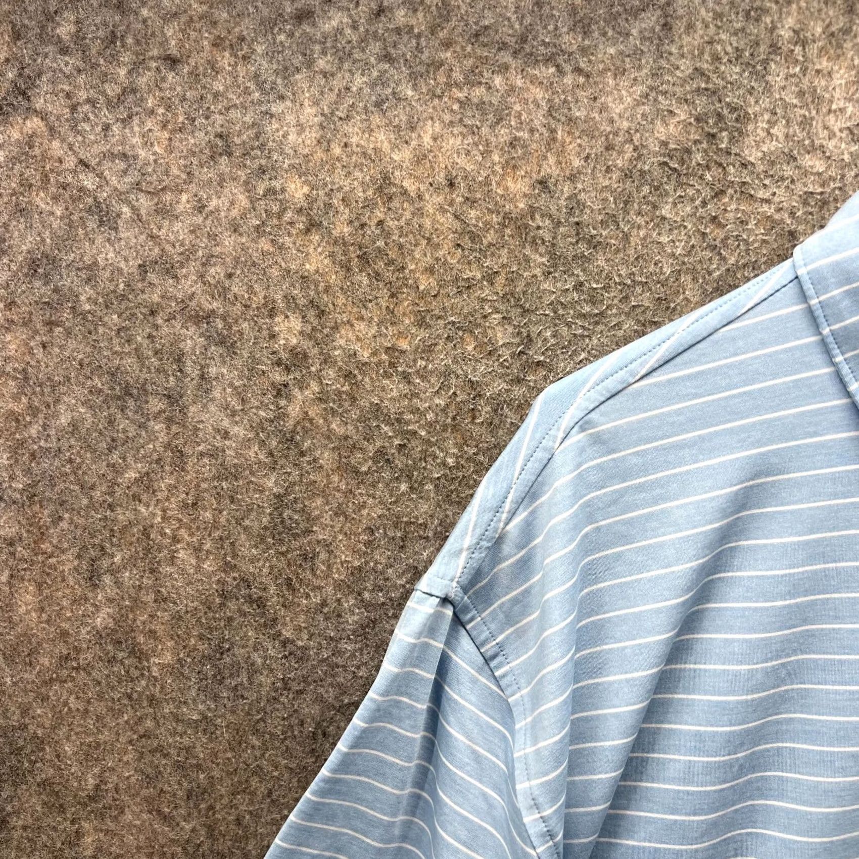 Peter Millar Peter Millar Polo Shirt Men 2XL Blue Striped Crown Crafted Halifax Stretch Short Sleeve Collared Button Polo Size US XXL / EU 58 / 5 - 5 Thumbnail