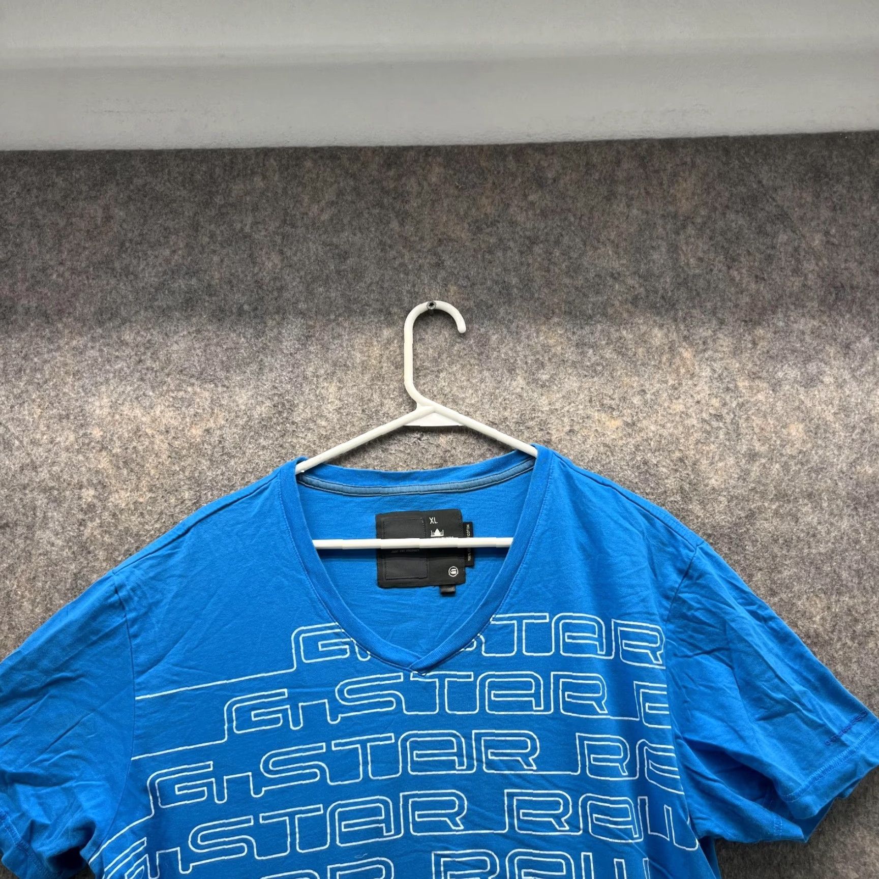 G-Star VINTAGE G Star Shirt Men XL Blue White V Neck Cotton Tee Short Sleeve T-Shirt Adults Ladies? Size US XL / EU 56 / 4 - 2 Thumbnail