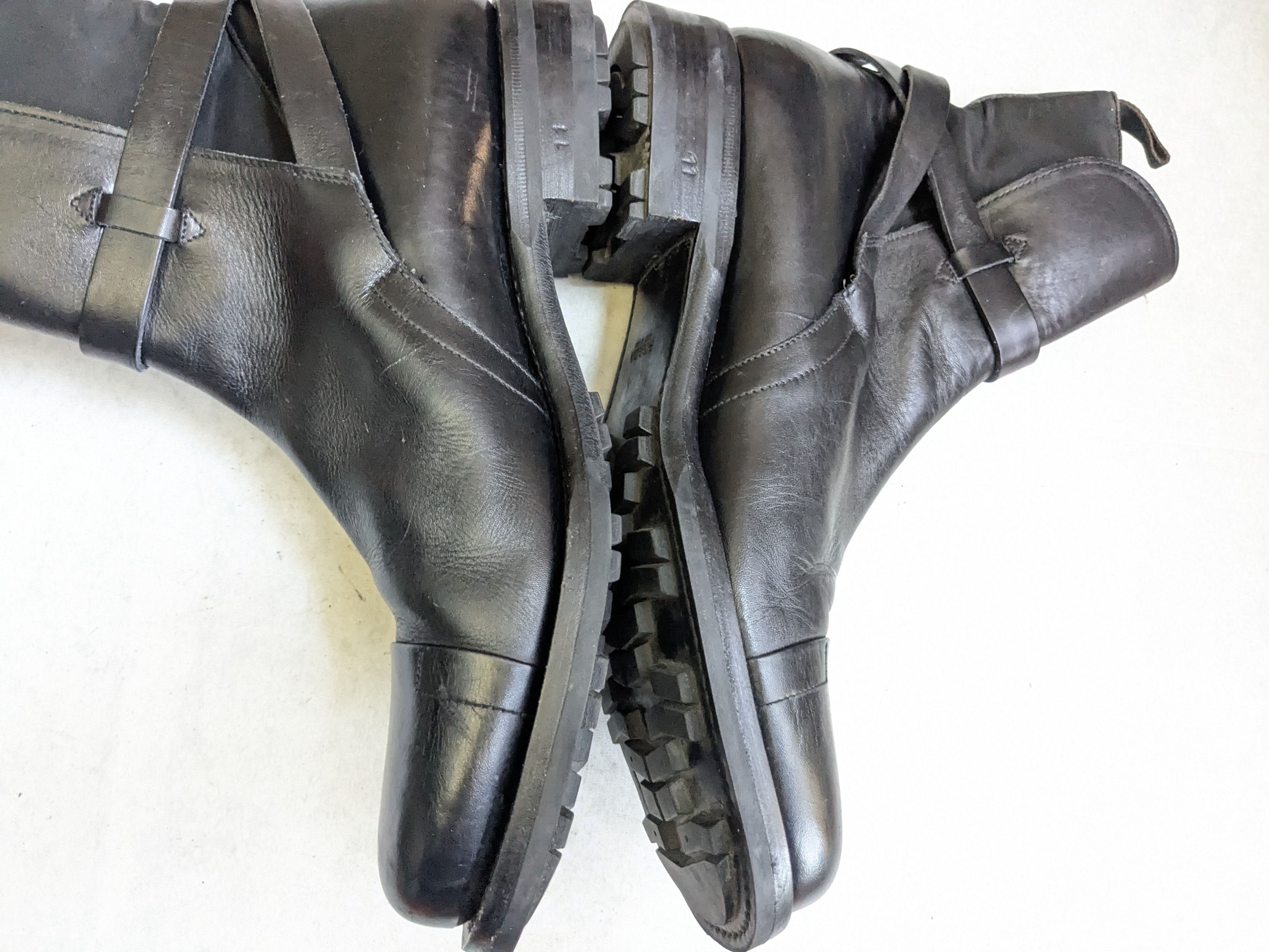 Prada Prada Jodhpur Boots Black 12 Leather Buckle Strap Size US 12 / EU 45 - 21 Thumbnail