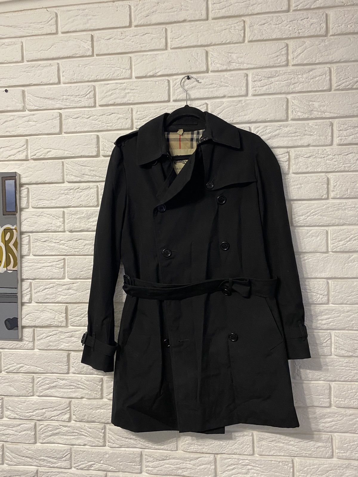 Image of Wonderful Black Burberry London Luxury Trench Coat, Women's (Size Small)