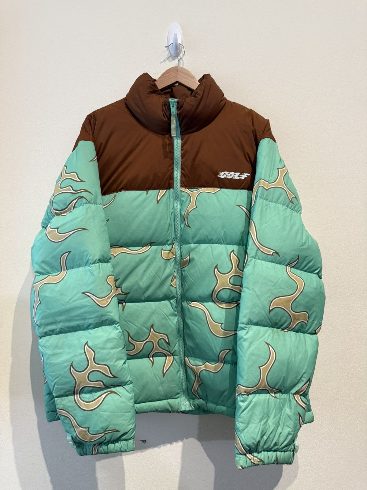golf wang フレイムダウンジャケット ミントL Golf Wang Flame Puffer | Grailed