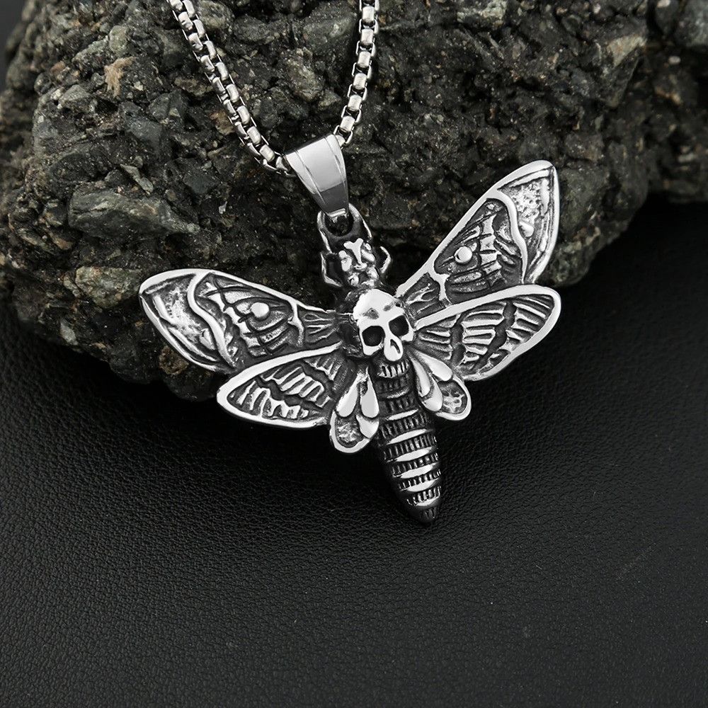 Other Skull Moth Pendant Necklace Size ONE SIZE - 3 Thumbnail