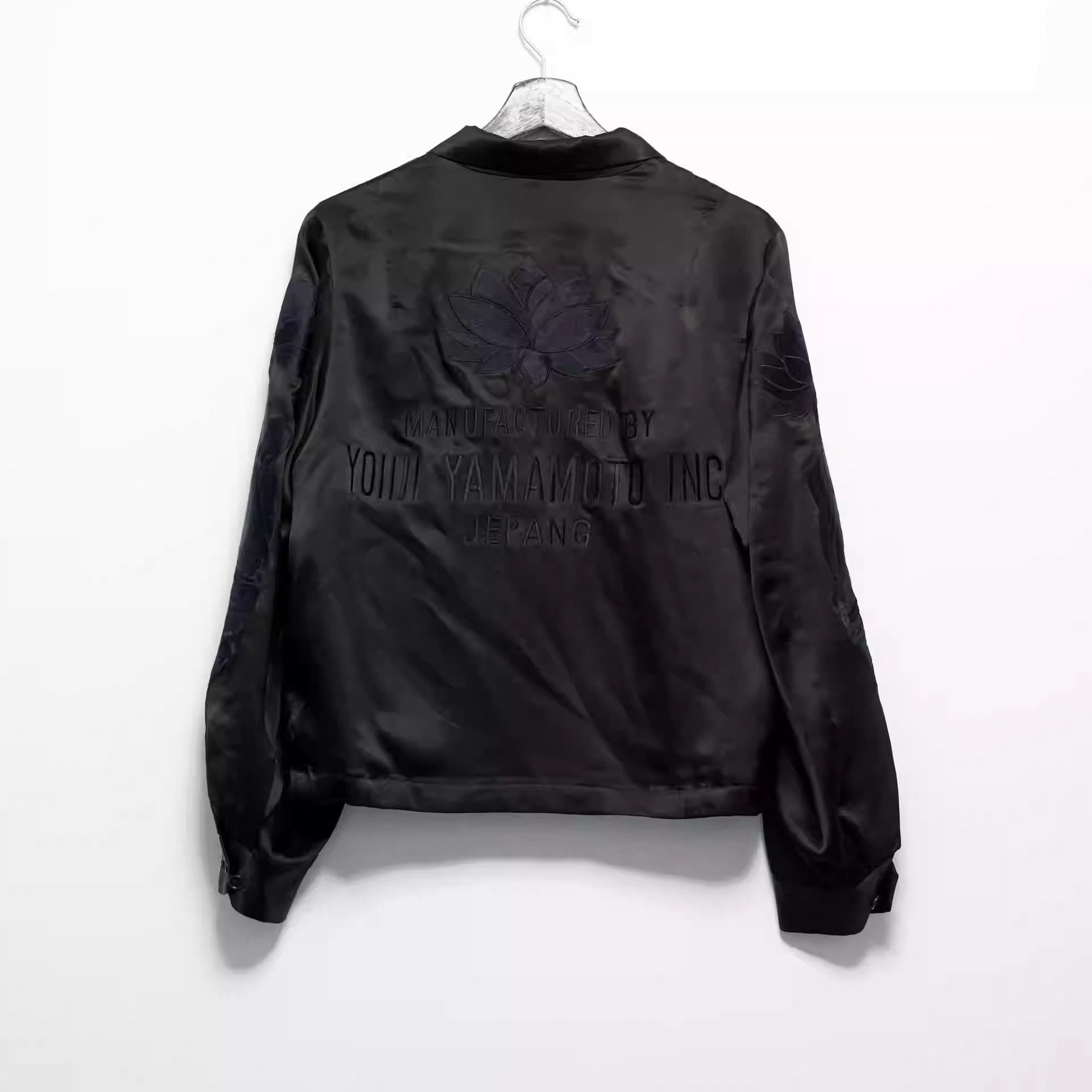 Yohji Yamamoto Lotus Buddha Hand Embroidered Silk Jacket