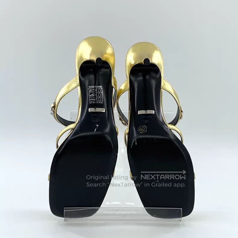Gucci Gucci Golden horse buckle thin-heeled high-heeled slippers Size US 7.5 / IT 37.5 - 5 Thumbnail