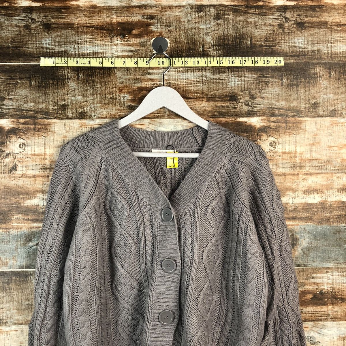 Aran Isles Knitwear × Japanese Brand Ehka Shop Grey Cardigan Knitwear #A1951 Size M / US 6-8 / IT 42-44 - 2 Thumbnail