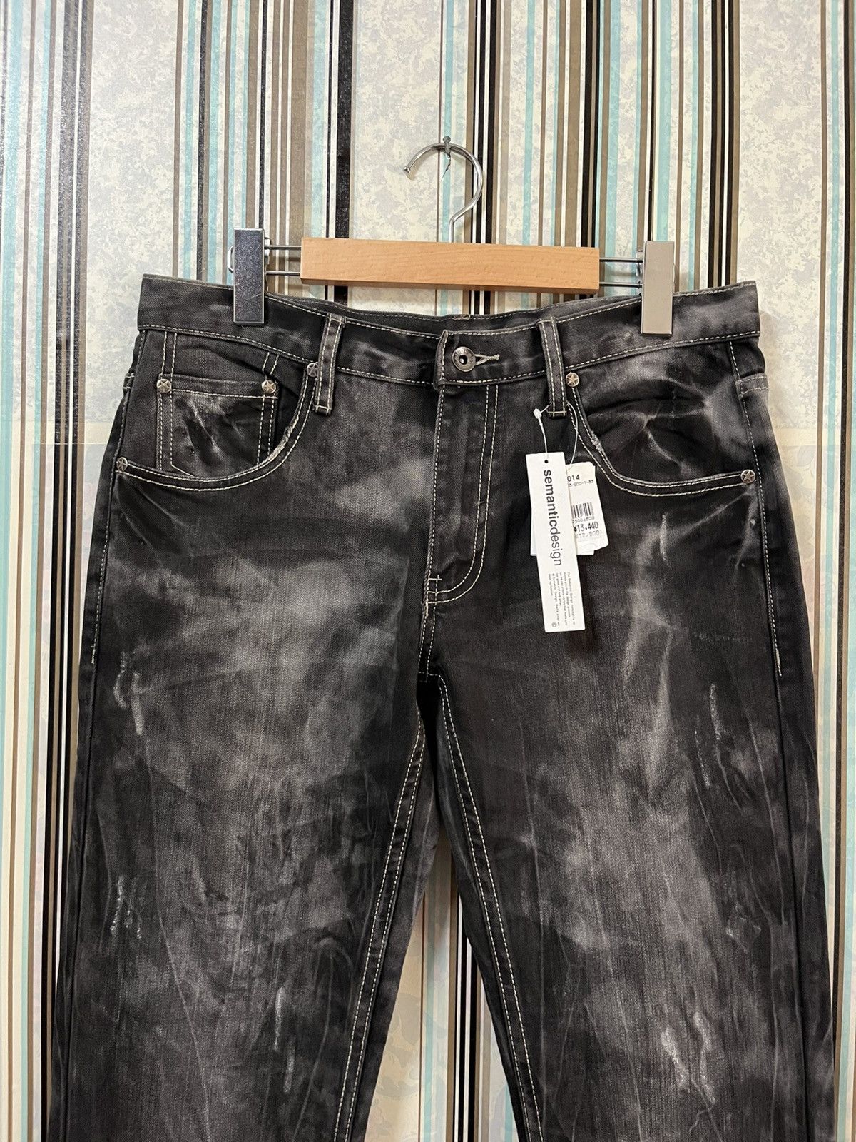semanticdesign 1990s flared smoked wash stud #I2 Size US 30 / EU 46 - 3 Thumbnail