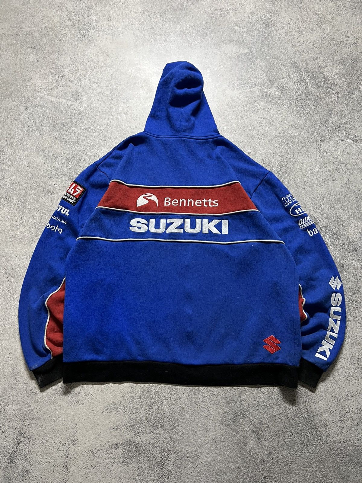 Vintage Vintage Y2k Suzuki GSX 💙 Racing Zip Hoodie 00’s Size US XXL / EU 58 / 5 - 11 Thumbnail