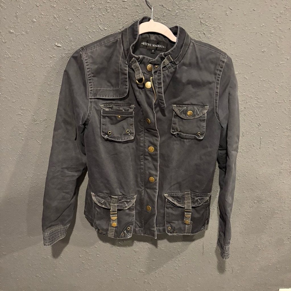 Steve Madden Steve Madden Gray Women's Jean Jacket Size XS / US 0-2 / IT 36-38 - 1 Thumbnail