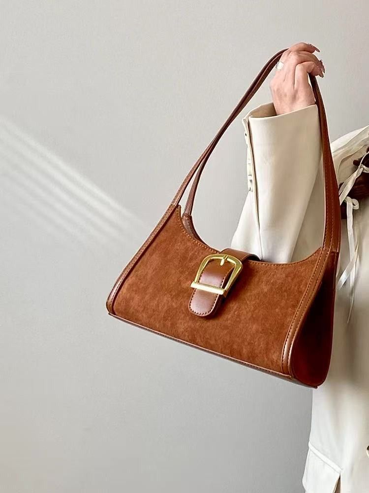 Vintage Winter Universal Lazy Style Single Shoulder Crossbody Bag in Brown, Women's