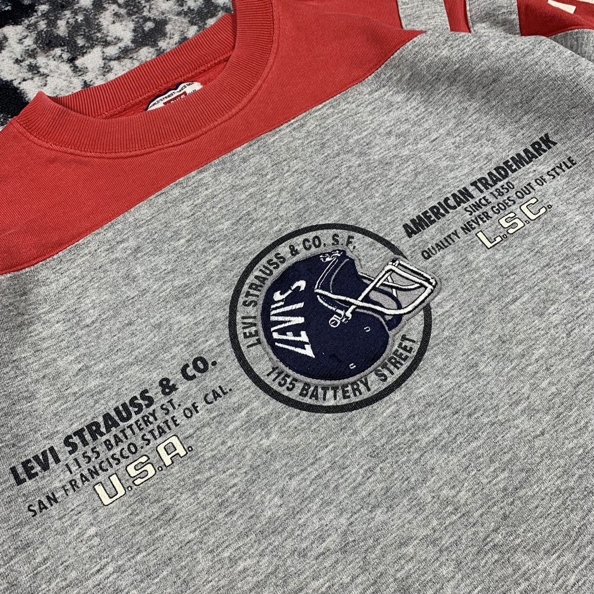 Levi's × Levi's Vintage Clothing × Vintage Vintage 90’s Levi’s Baseball USA Sweatshirt Embroidery Size US XL / EU 56 / 4 - 5 Thumbnail