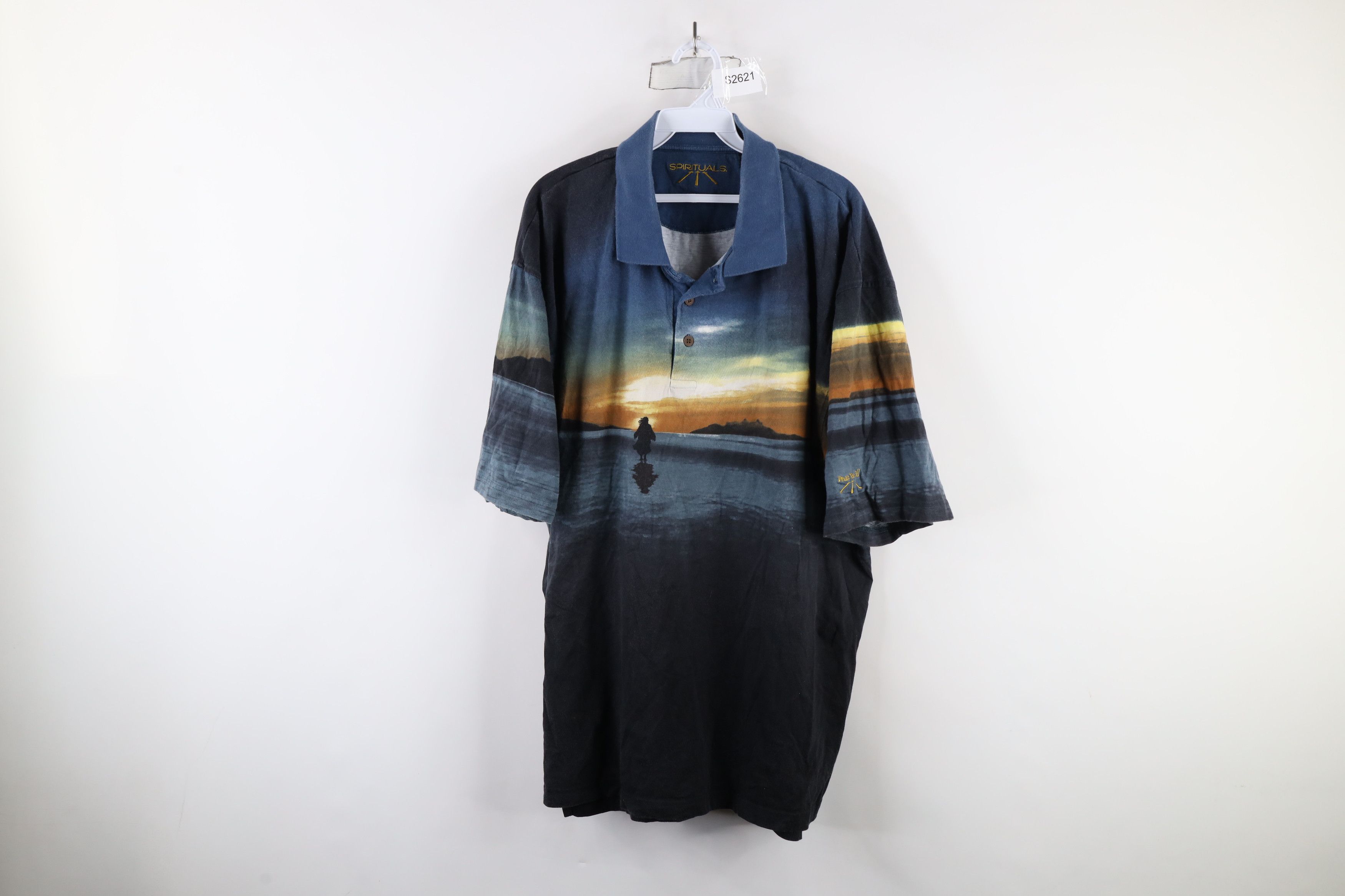 Vintage Vintage 90s Streetwear Sunset All Over Print Golf Polo Shirt Size US XXL / EU 58 / 5 - 1 Thumbnail