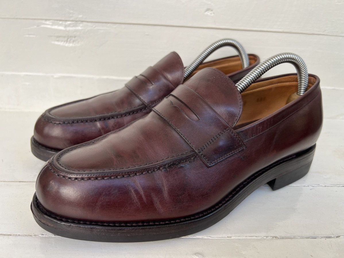 Carmina Carmina Burgundy Penny Loafer Split Toe Shoes Rubber Sole Size US 8 / EU 41 - 3 Thumbnail