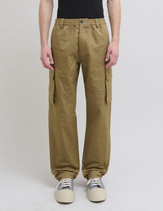o1w1db11125 Gabardine Cargo Pants in Khaki Green